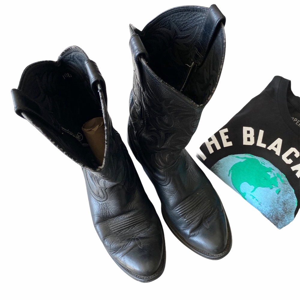 Ariat ✪ Heritage Classic Western Leather Cowboy Boots Boot ✪ Black 10D - Picture 14 of 16